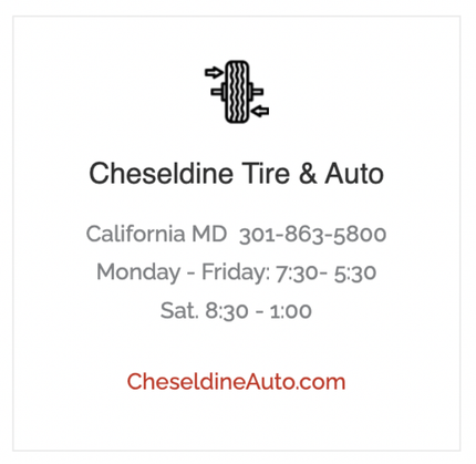 tire represents cheseldine auto repair