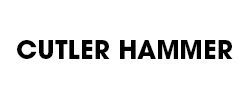 A black and white logo for cutler hammer on a white background.