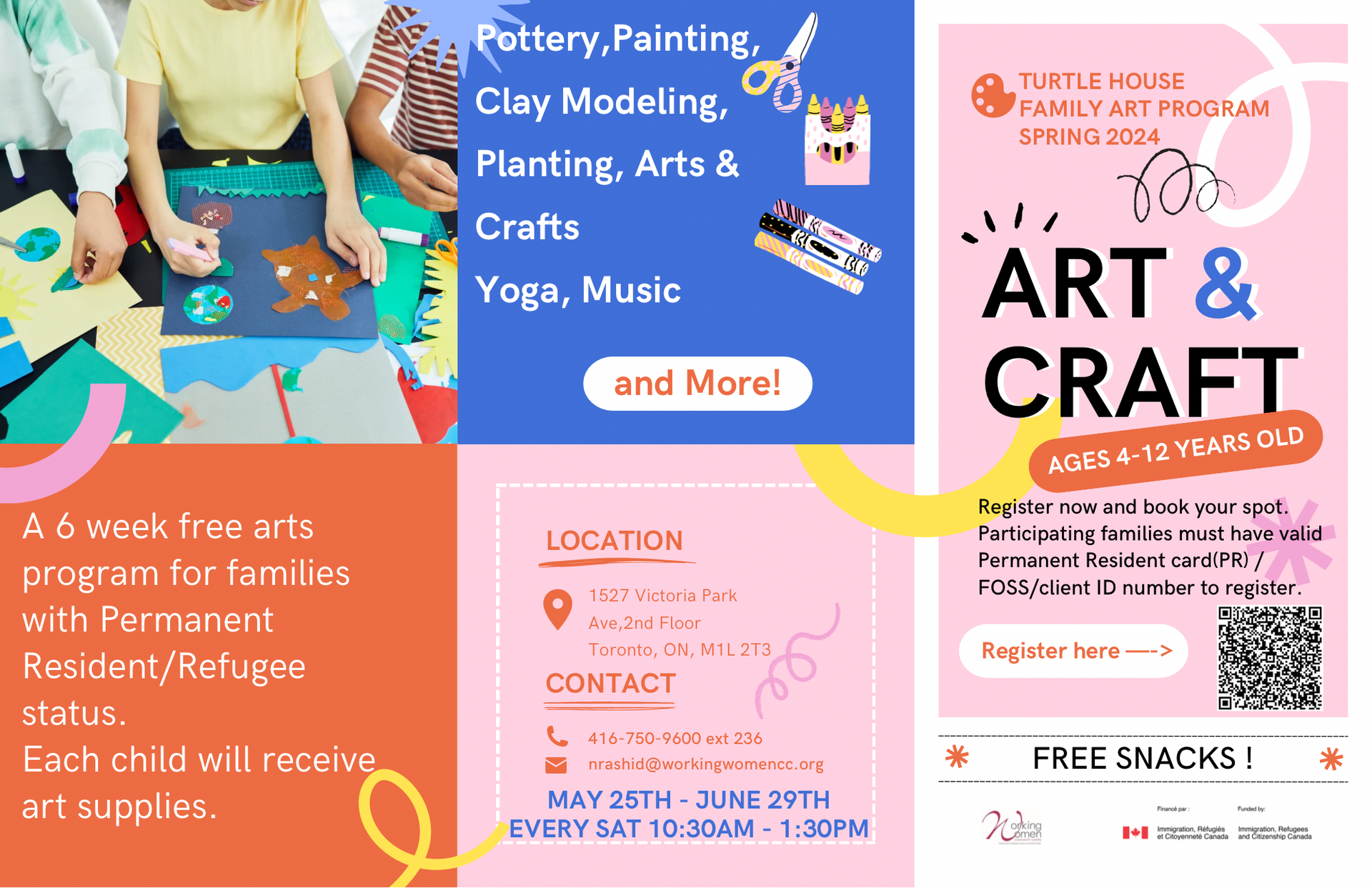 A poster for an art and craft program for families