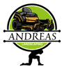 A logo for andreas landscaping 