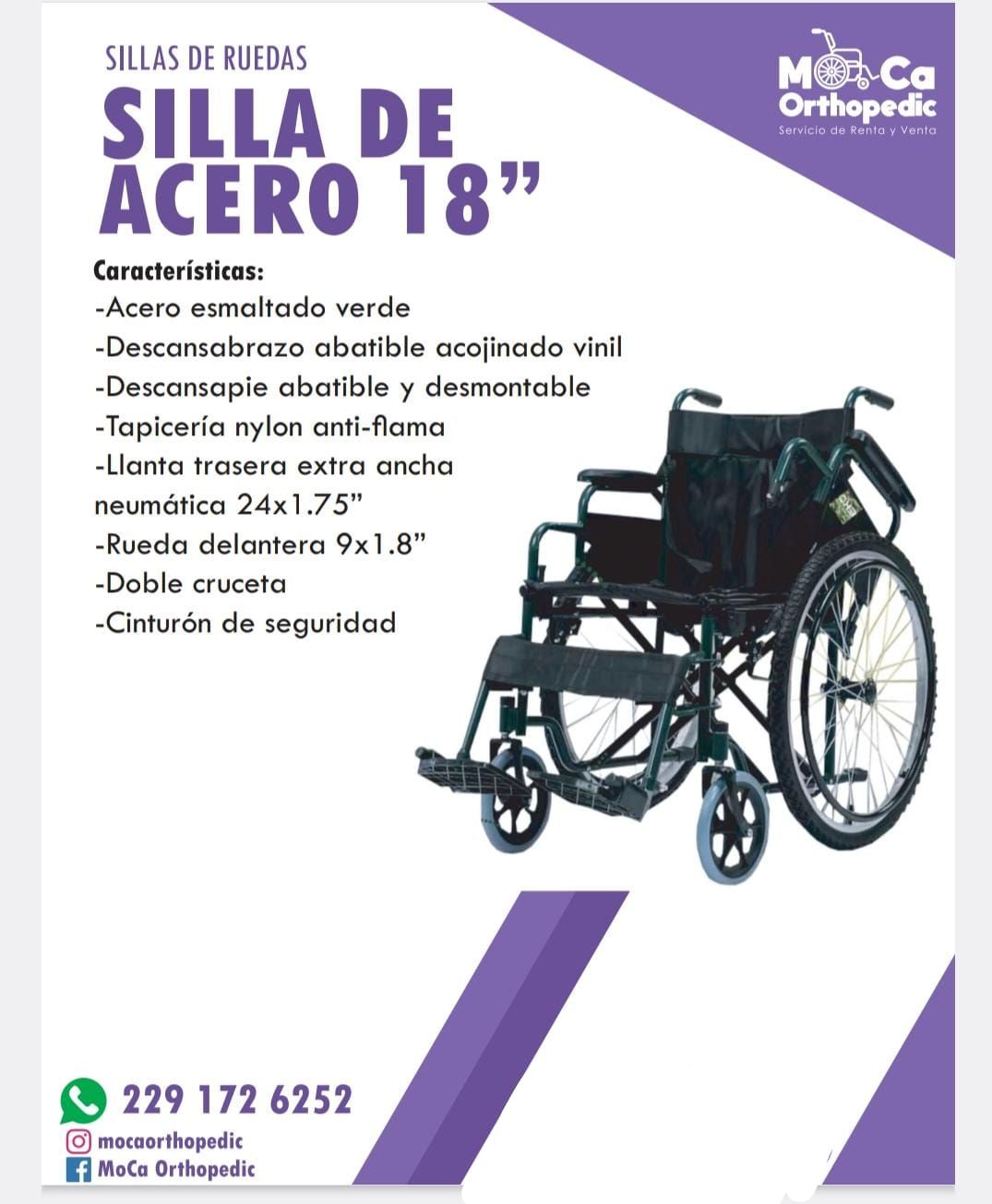 MOCA ORTHOPEDIC - SILLA DE ACERO 18 MOCA ORTHOPEDIC - SILLA DE ACERO 18