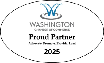 a washington chamber of commerce proud partner badge for 2024