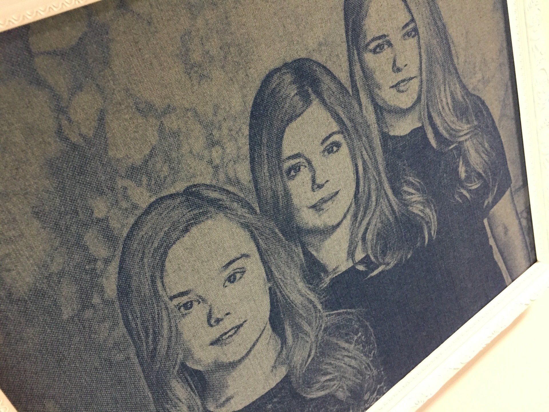 Foto's op Denim!, zeer uniek in Nederland. Voor princes Maxima mocht JKCreations deze portret foto op Denim vervaardigen.