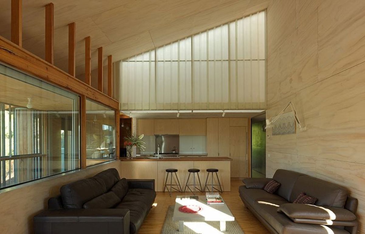 Modern Living Room with Two Sofas, Kitchen — On The Rise Builders in Caloundra, QLD