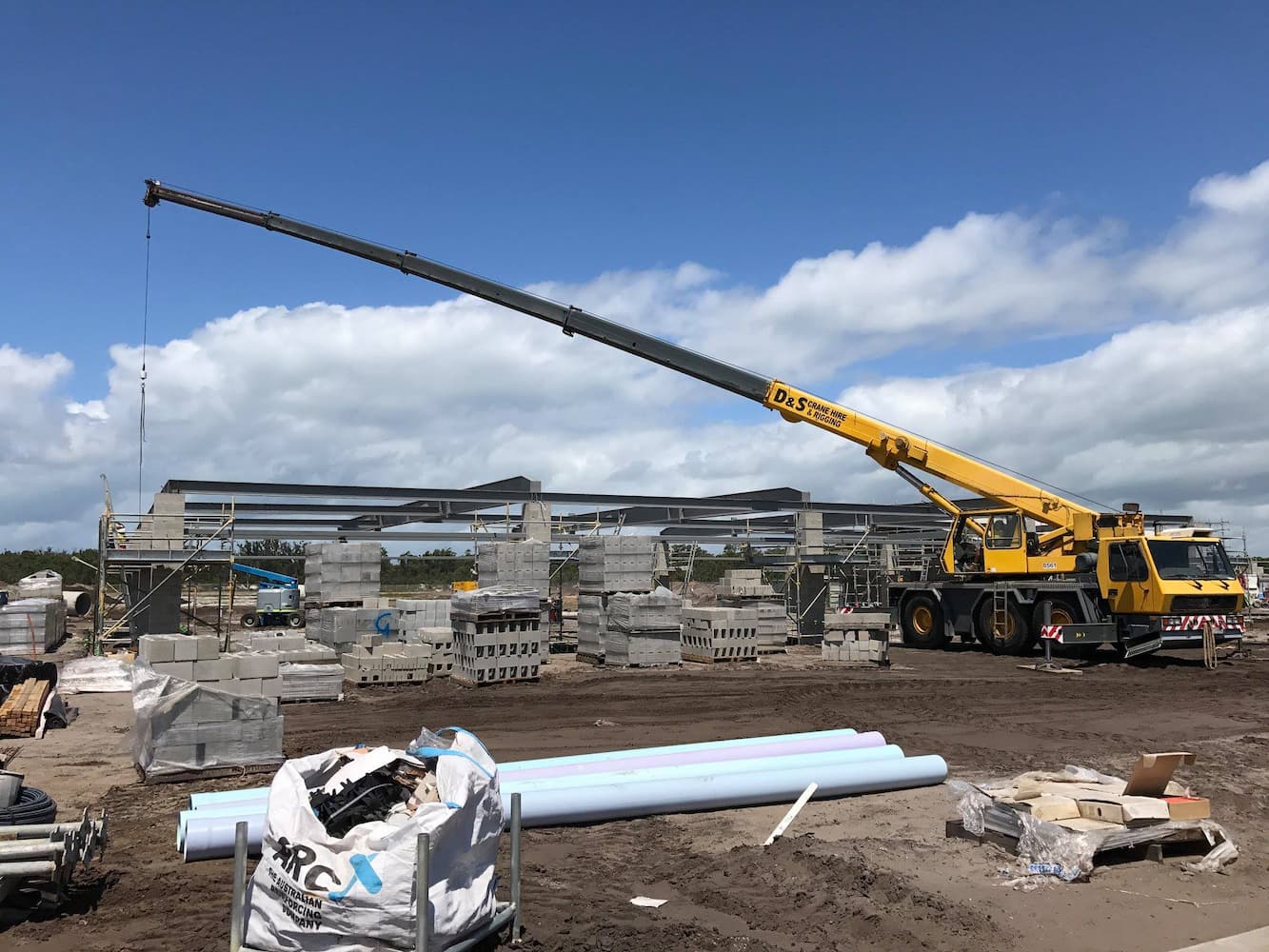 Big Cranes On Construction Area  —  D & S Crane Hire & Rigging In Kunda Park, QLD