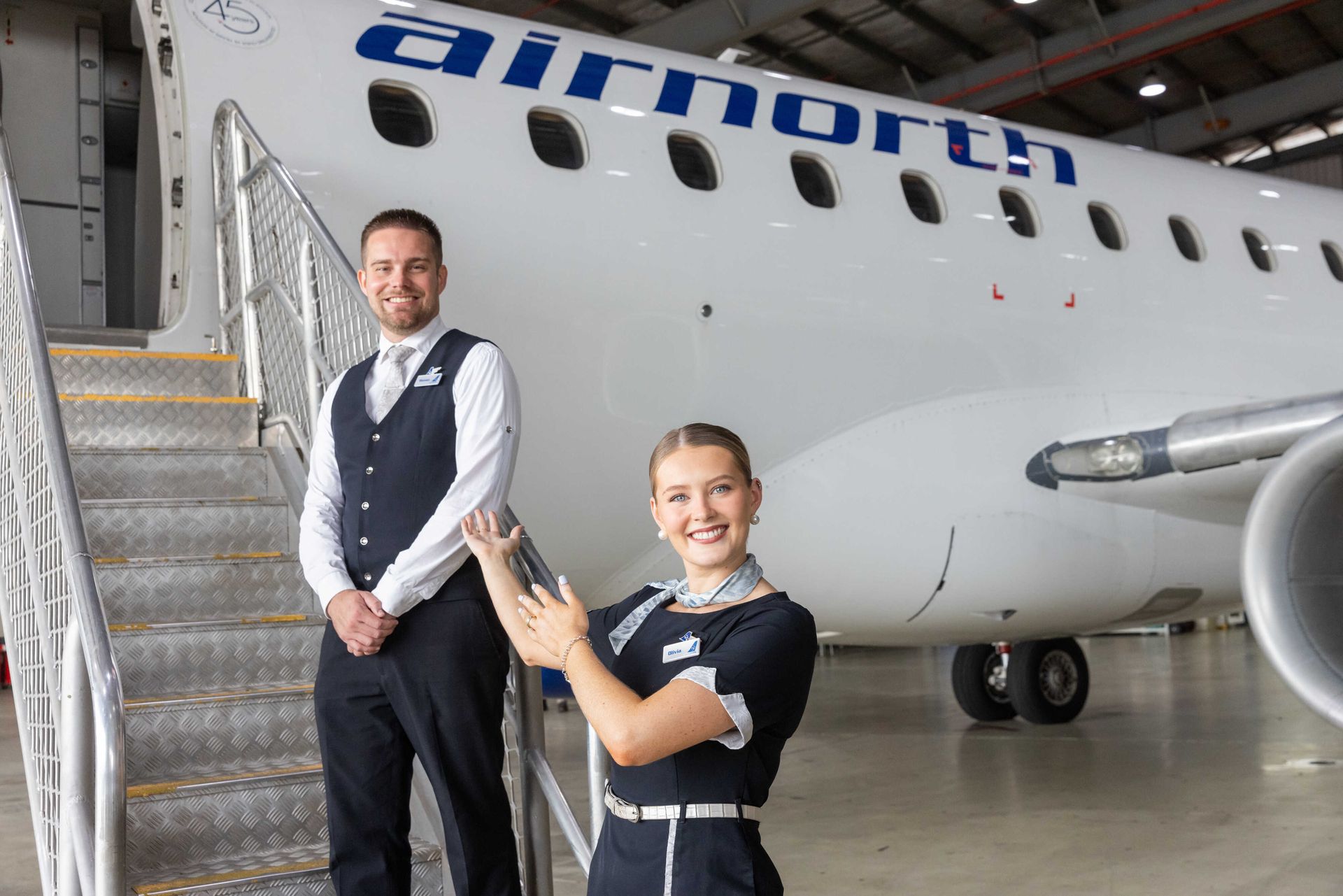 Airnorth staff welcoming to Airnorth flight