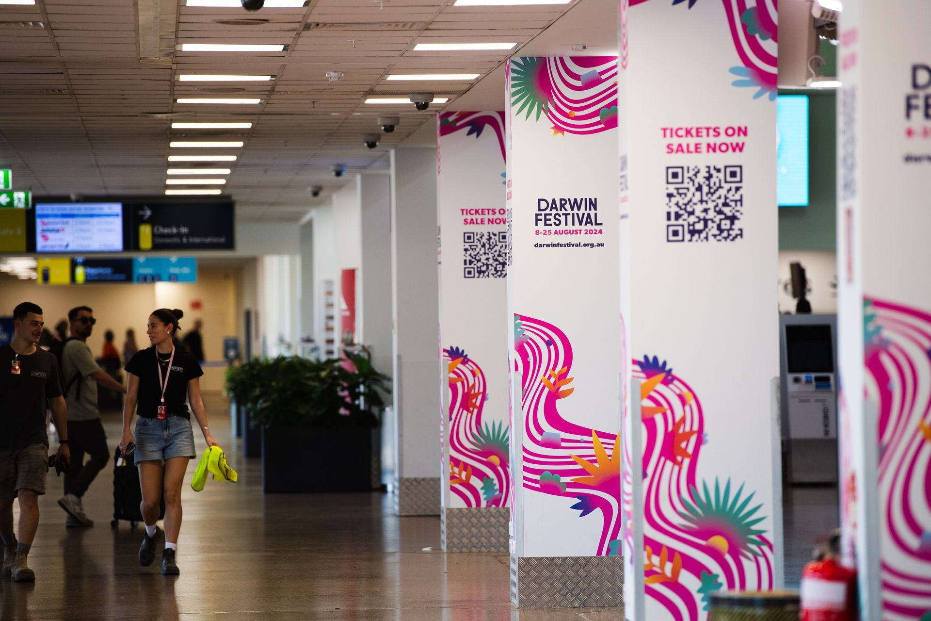 Darwin Festival promotion in the Darwin Airport terminal