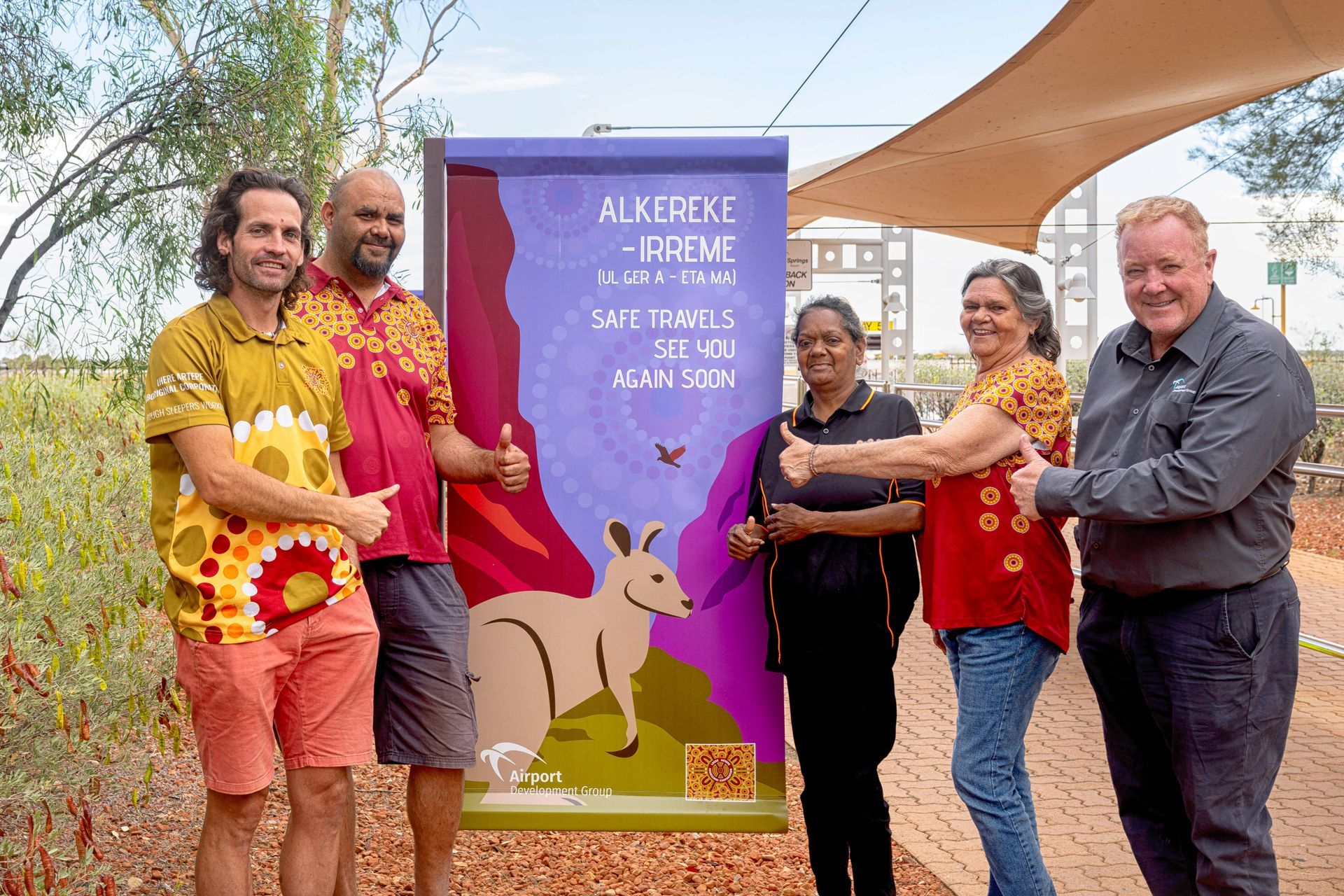 Alice Springs Airport Manager Tony Schulz with others.