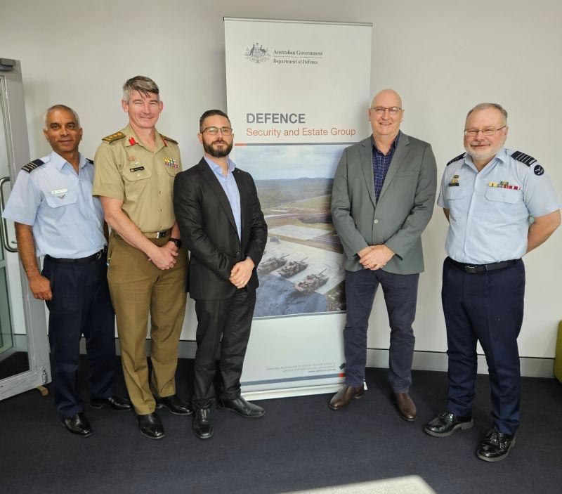 Team from Defence Australia and EGM Airports Rob Porter