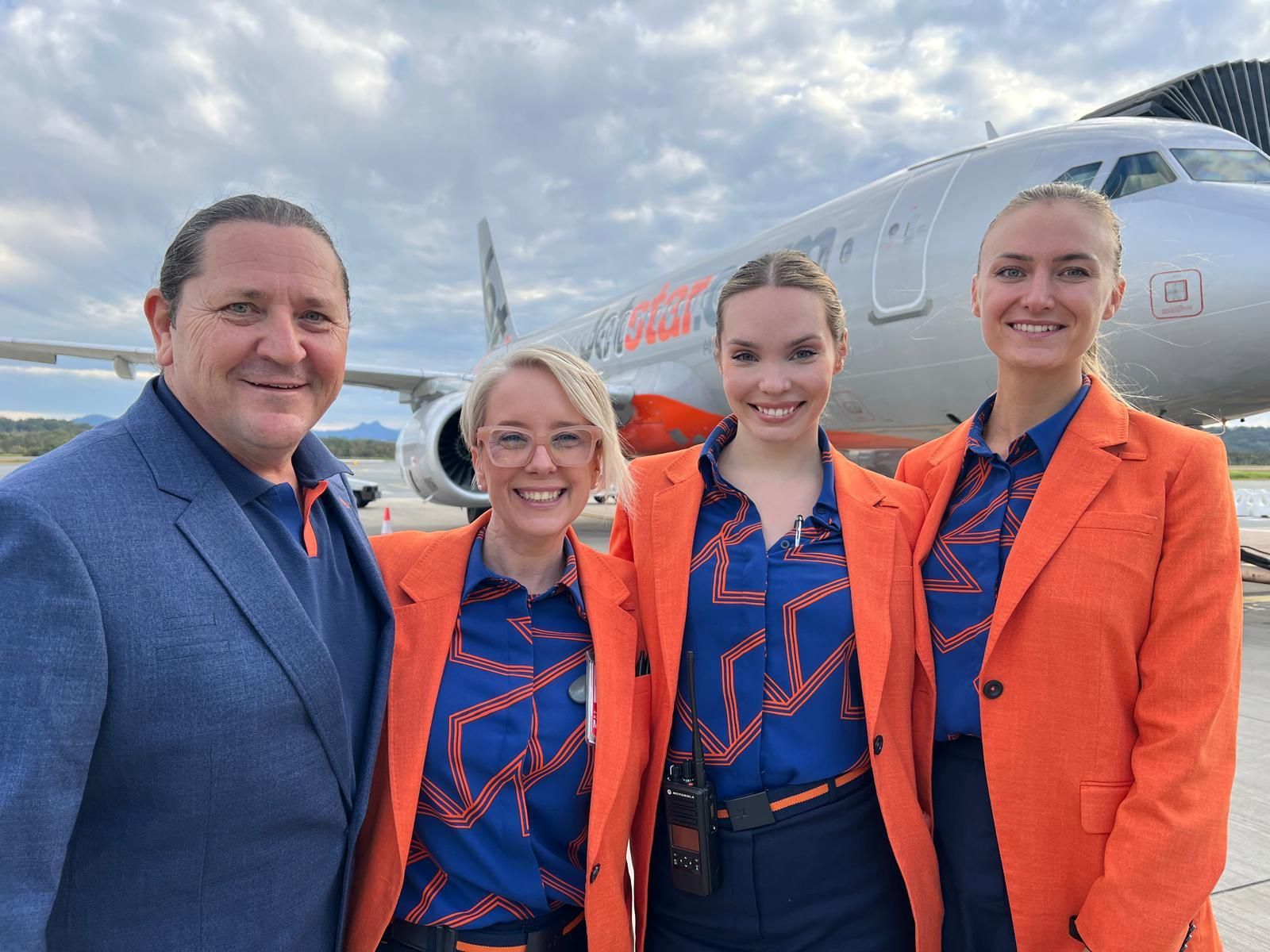 Jetstar staff member in the flight connecting Darwin to Gold Coast