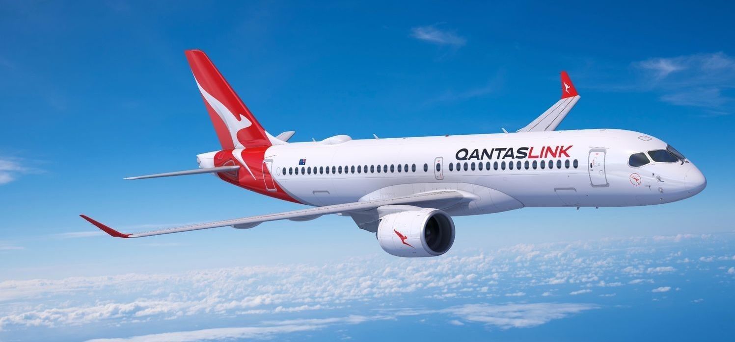 Qantas A220 Flying in the Sky