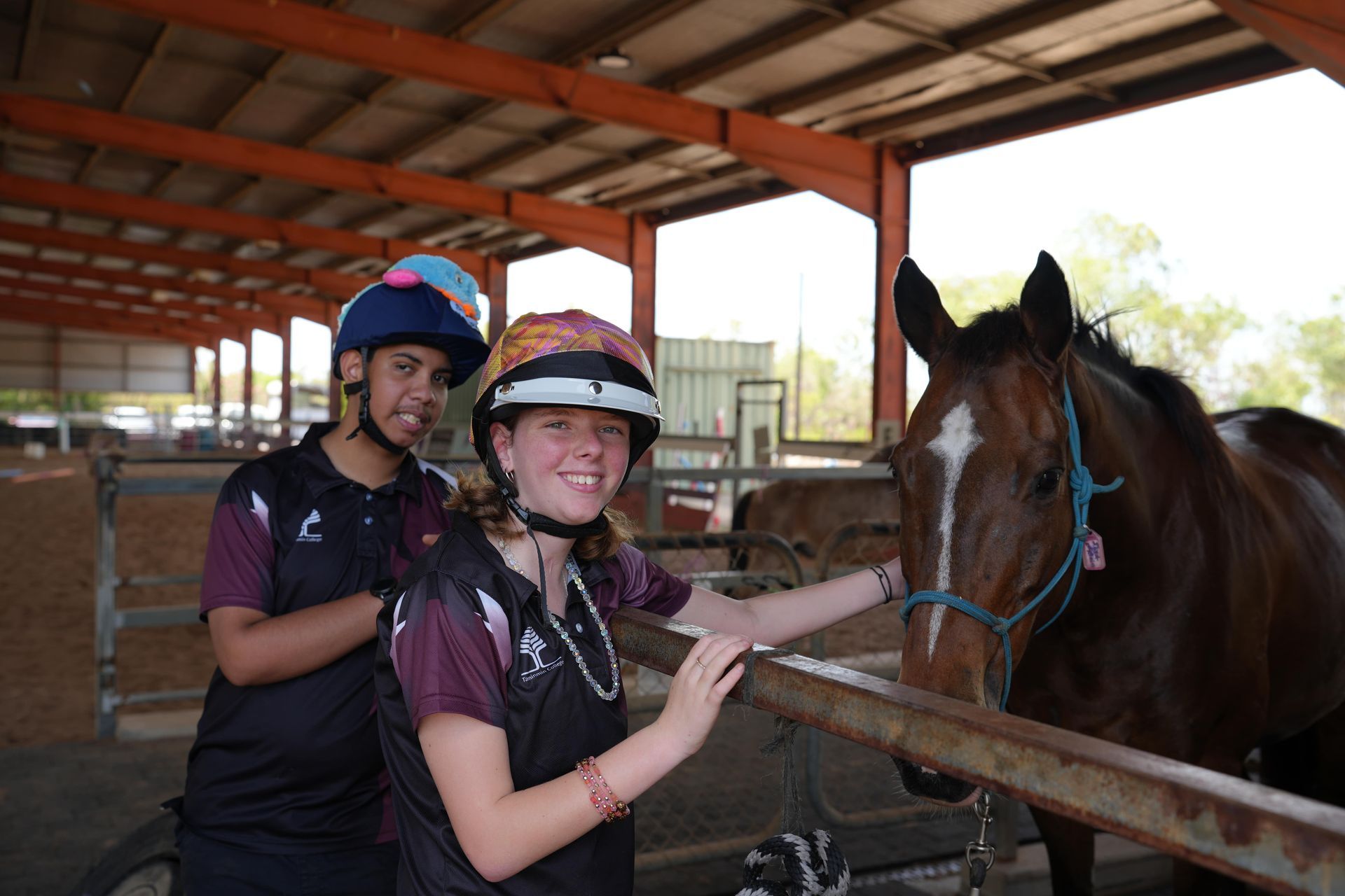 Ella and Dylan in their new helmets