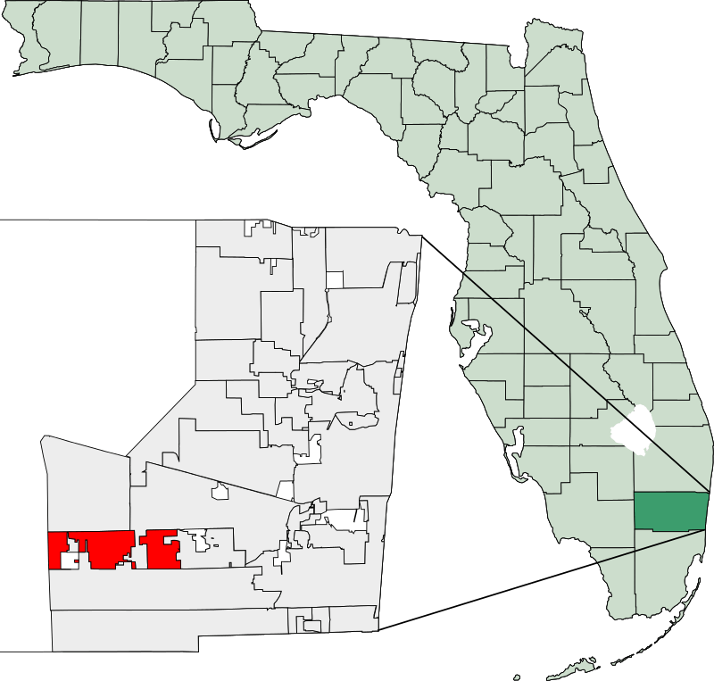 Location of Southwest Ranches within Broward County, Florida