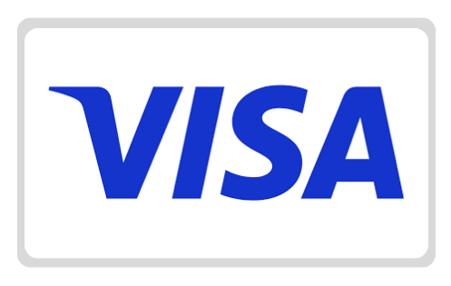 A blue visa logo on a white background