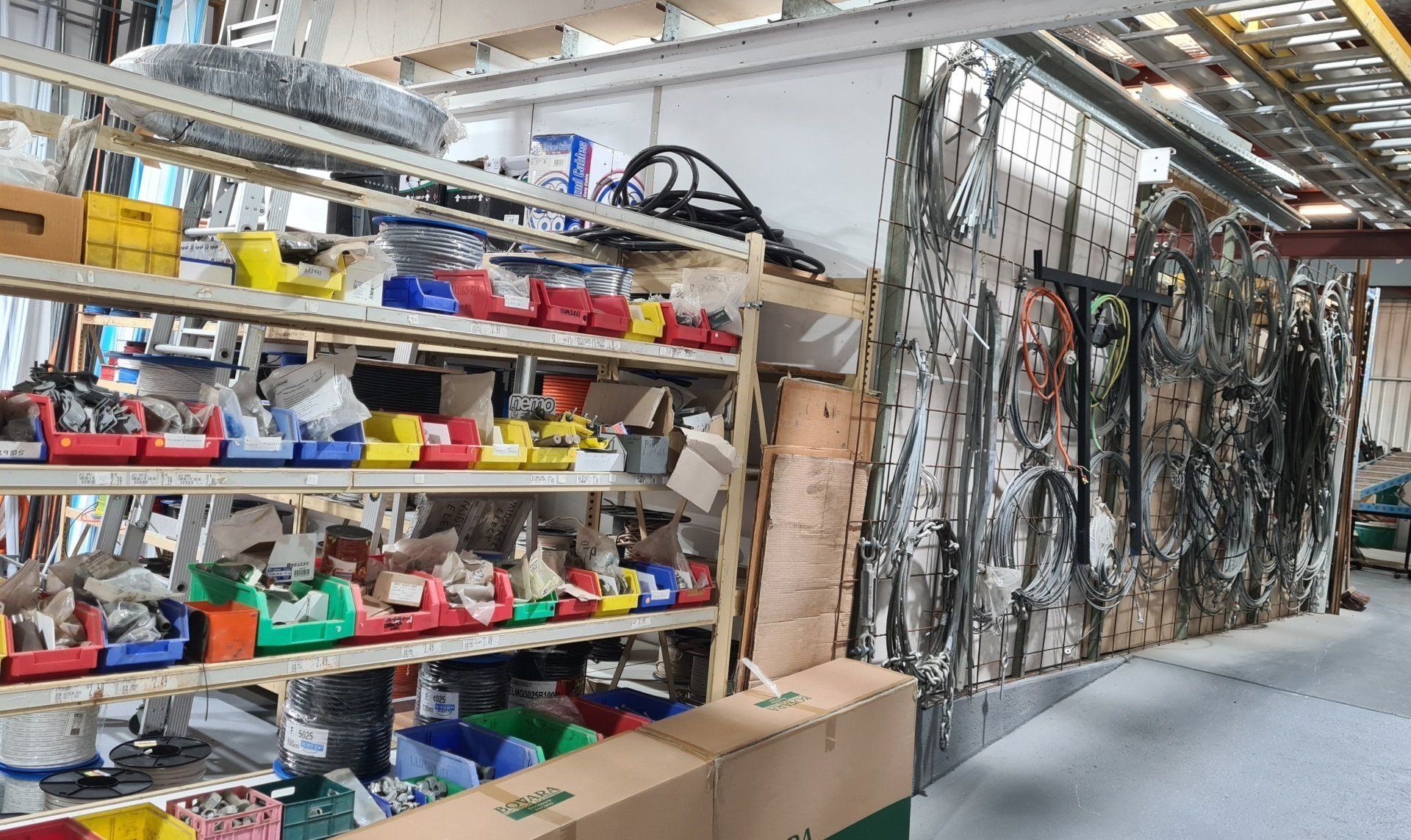 A warehouse filled with lots of electrical parts.