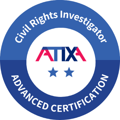The logo for civil rights investigator advanced certification