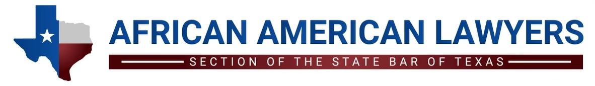 A logo for african american lawyers with a texas arrow