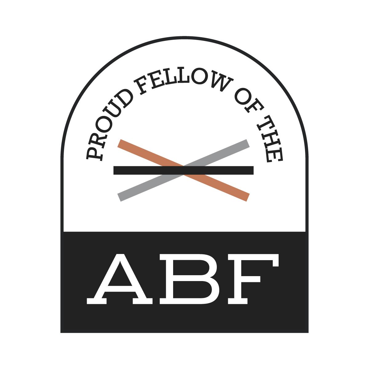 A logo for a proud fellow of the abf