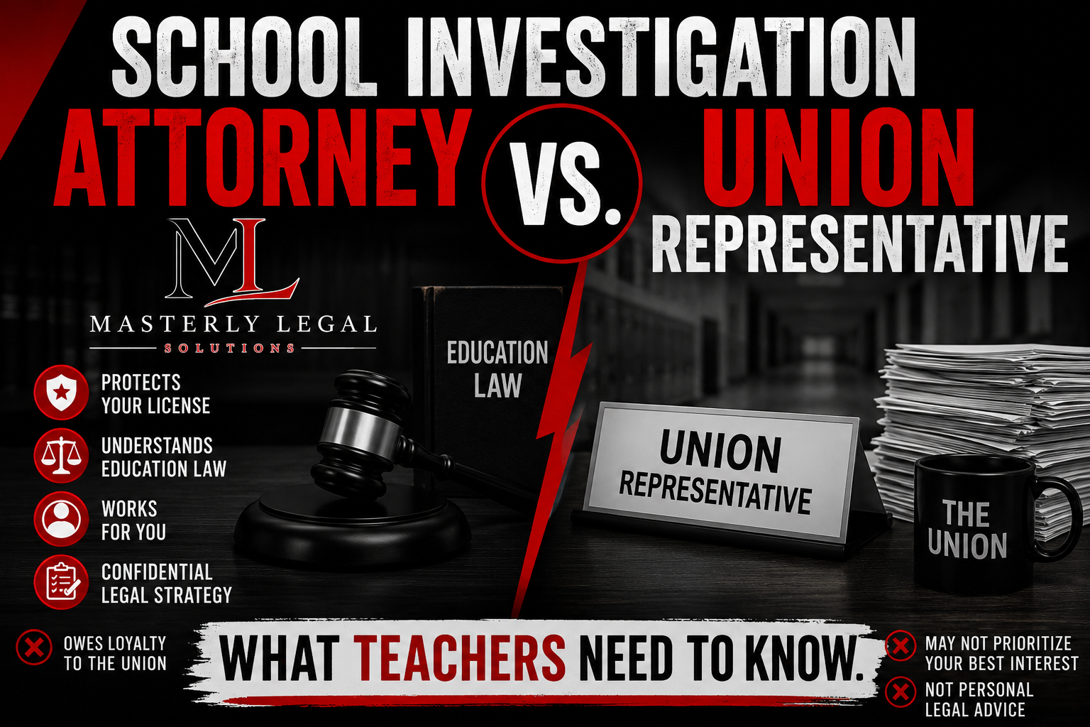 School investigation attorney advising a Texas educator