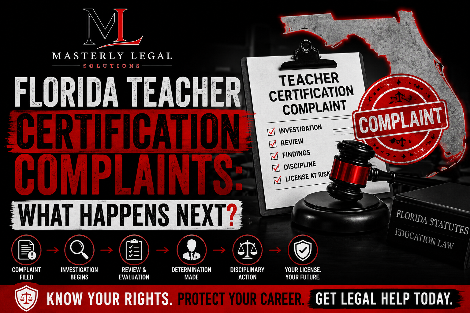 Florida teacher defense attorney meeting with an educator