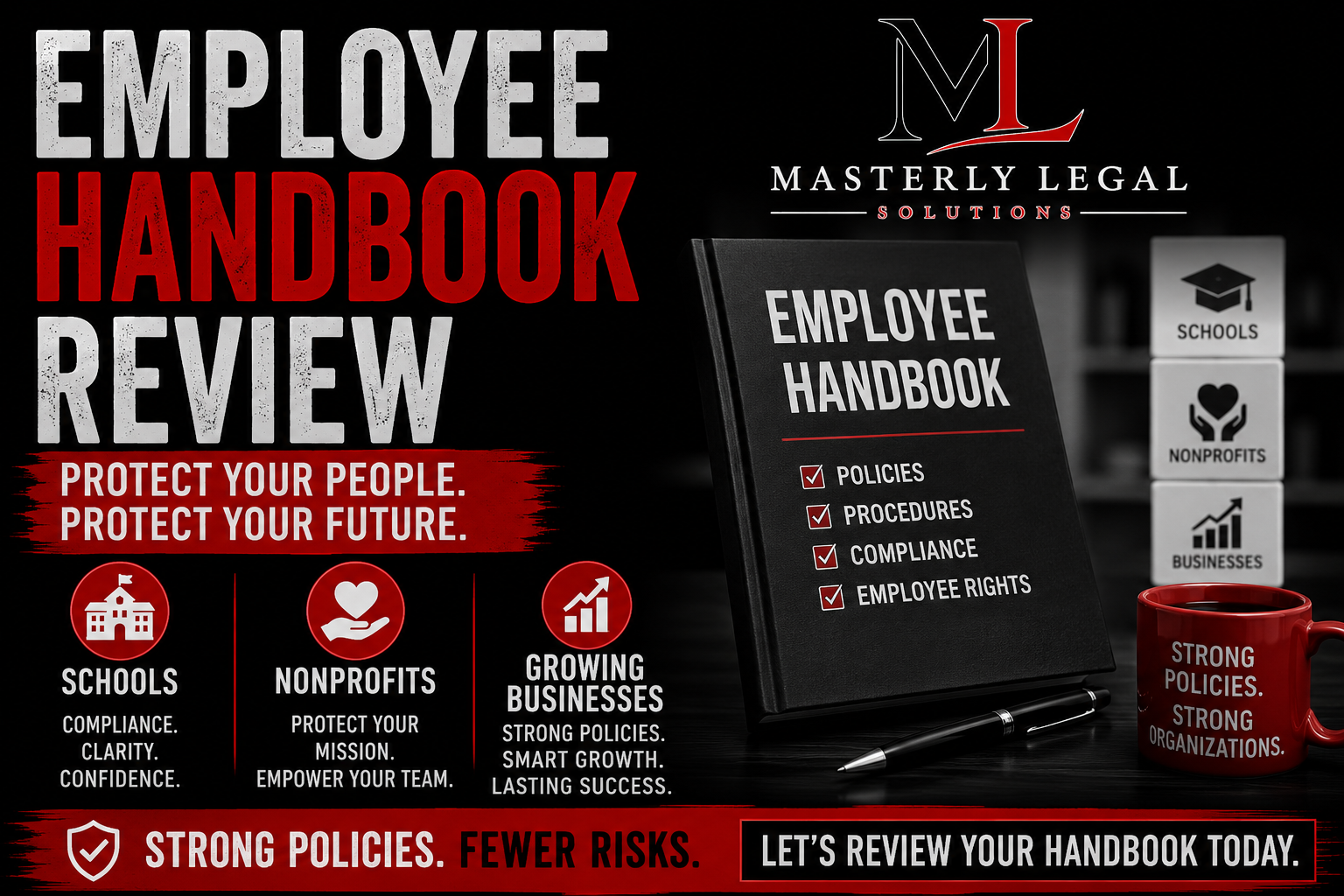 Employee handbook attorney reviewing workplace policies