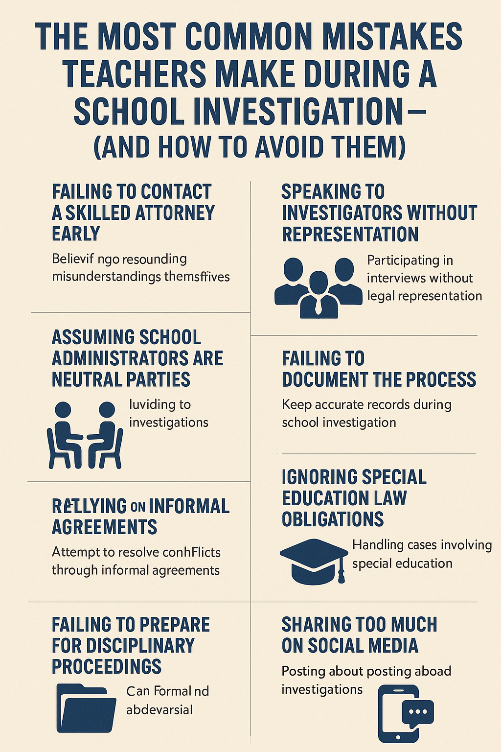 Failing to contact a skilled attorney early – Believing misunderstandings can be resolved alone.