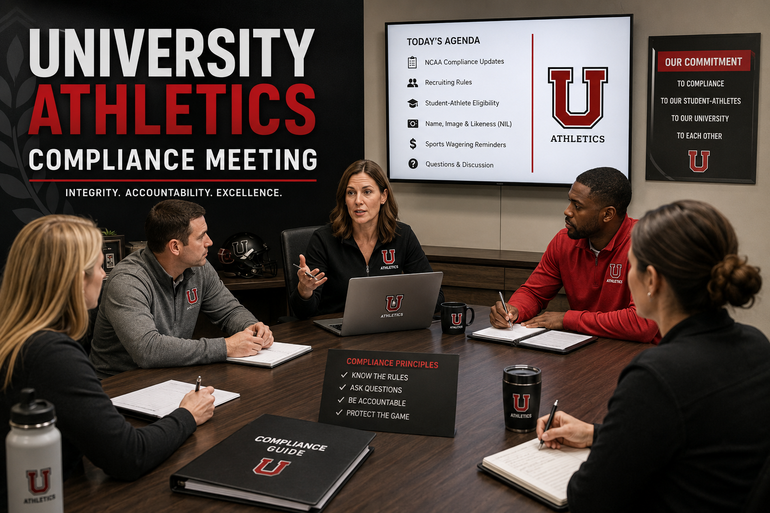 NCAA complance attomey meeting with aliletic department
