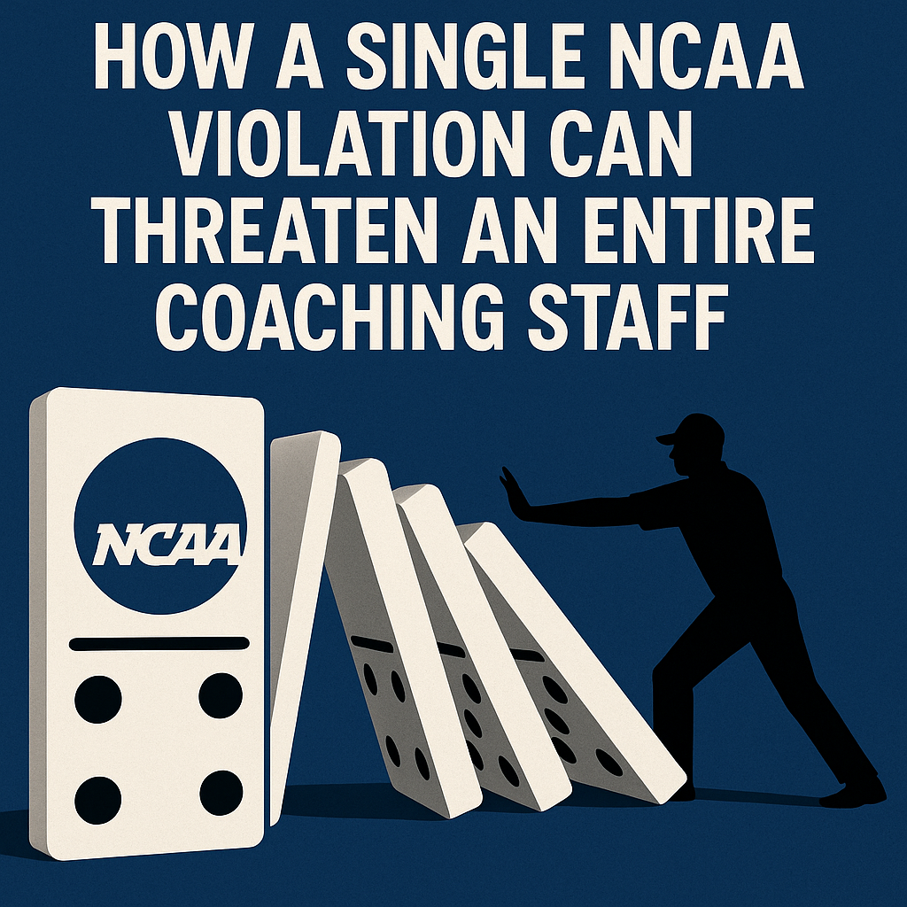 A digital graphic design features bold white text at the top reading