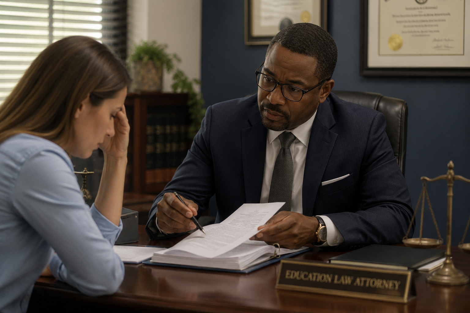 teacher administrative leave attorney professional 
guidance

