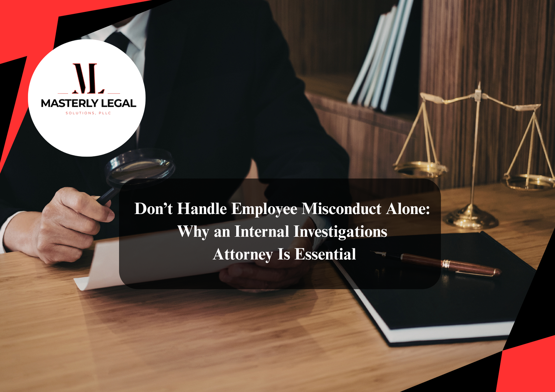 Internal investigation process and workplace review scene.