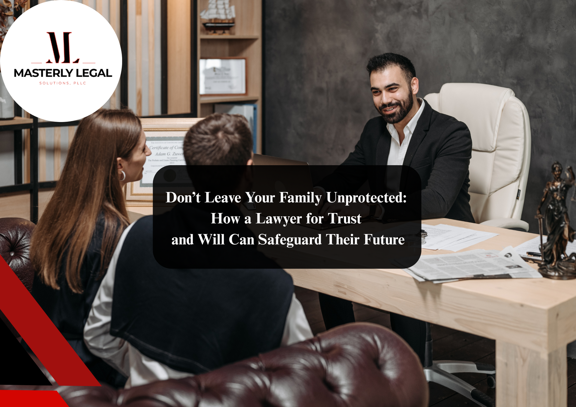 Lawyer providing guidance on trust and will planning