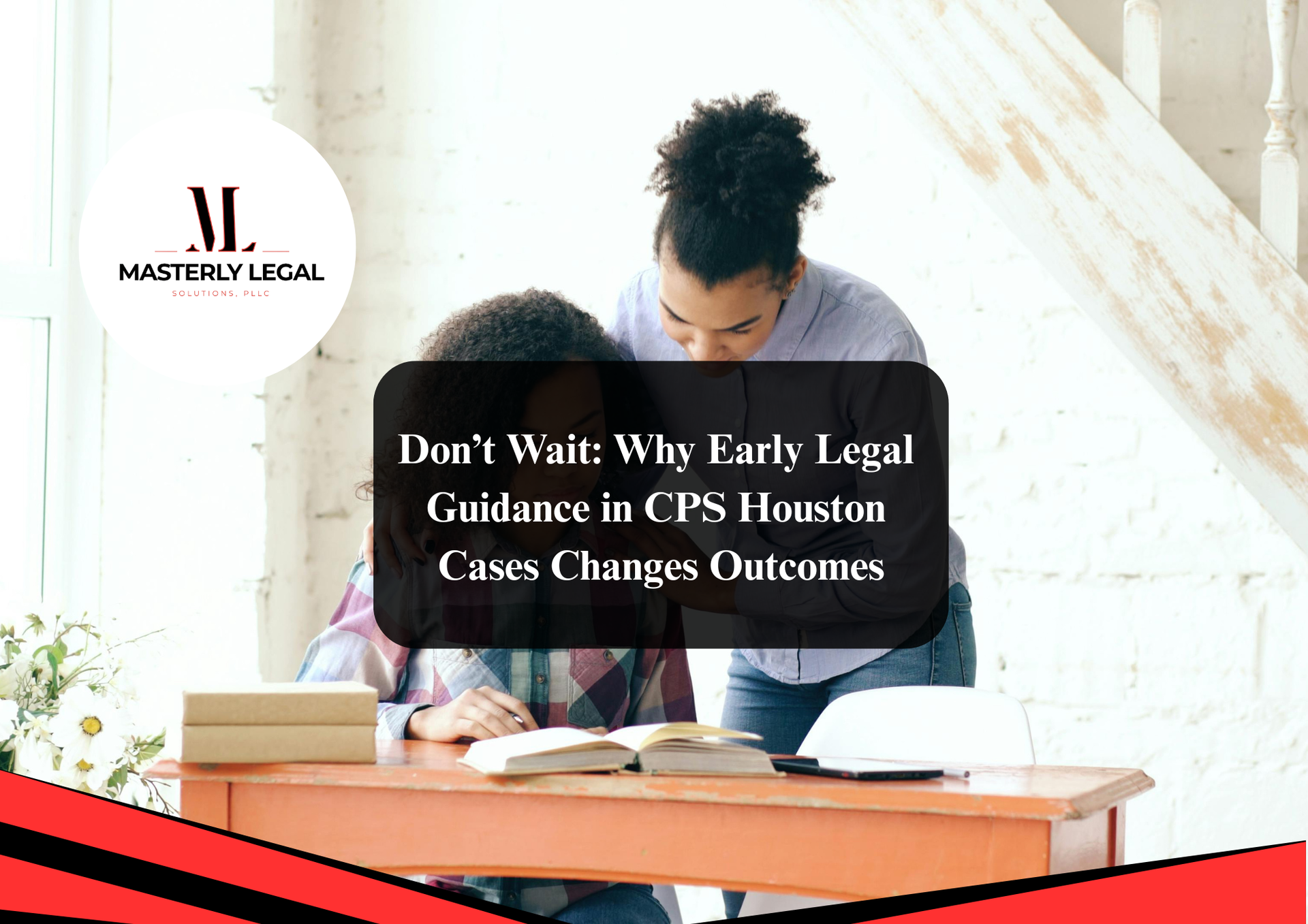 CPS Houston worker assisting a child and family at home.