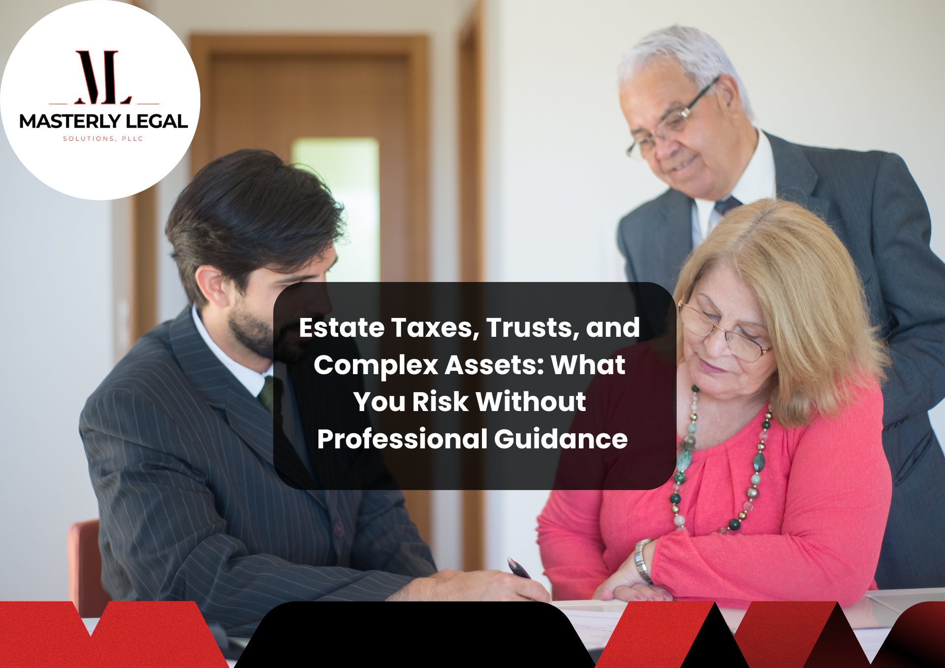 Estate planning attorney reviewing documents