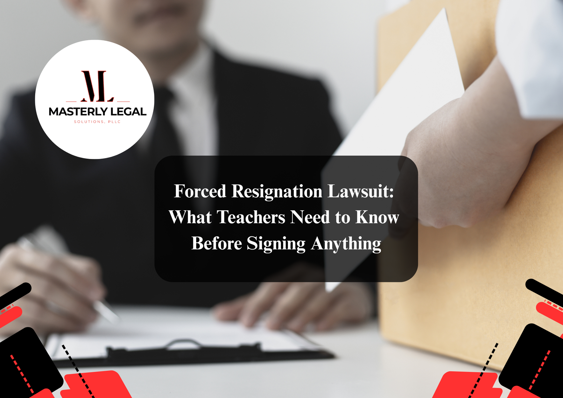 Worker reviewing documents for a forced resignation lawsuit.