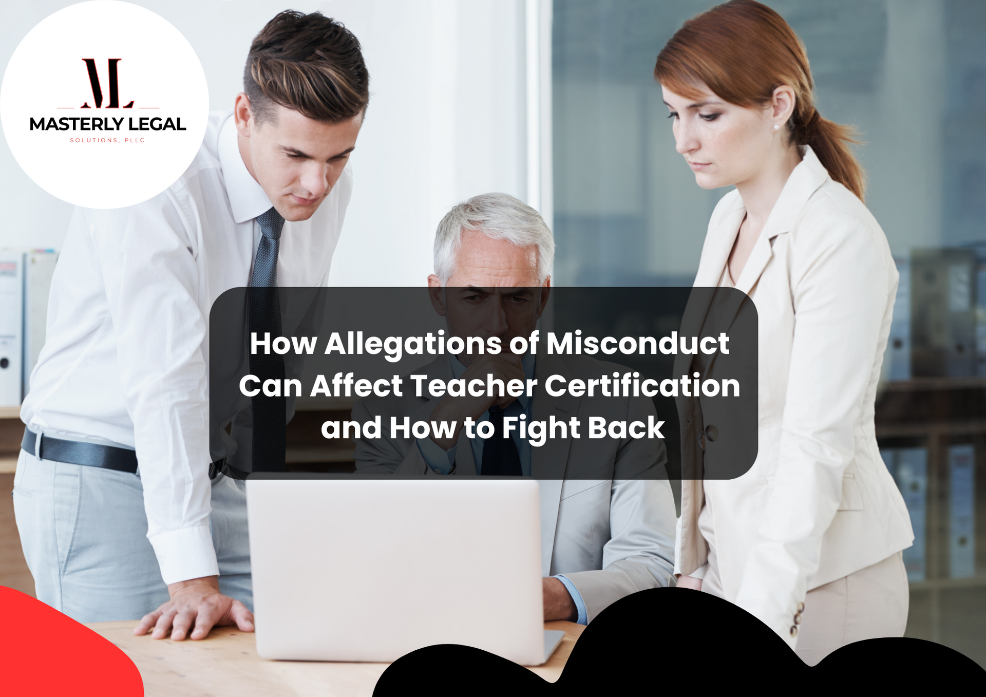 Lawyer providing legal advice to a teacher in a classroom setting