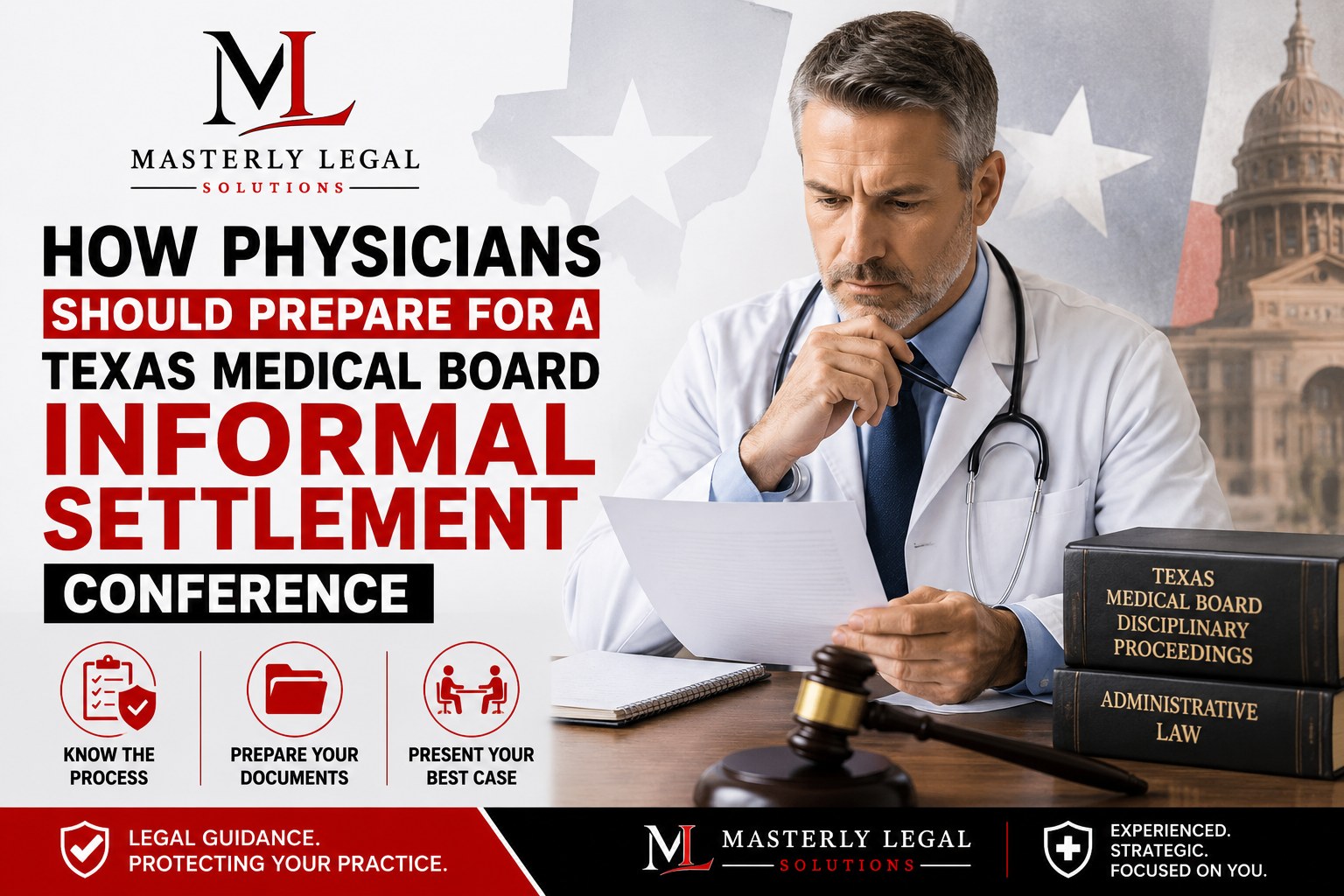 Physician preparing for a TMB informal settlement conference