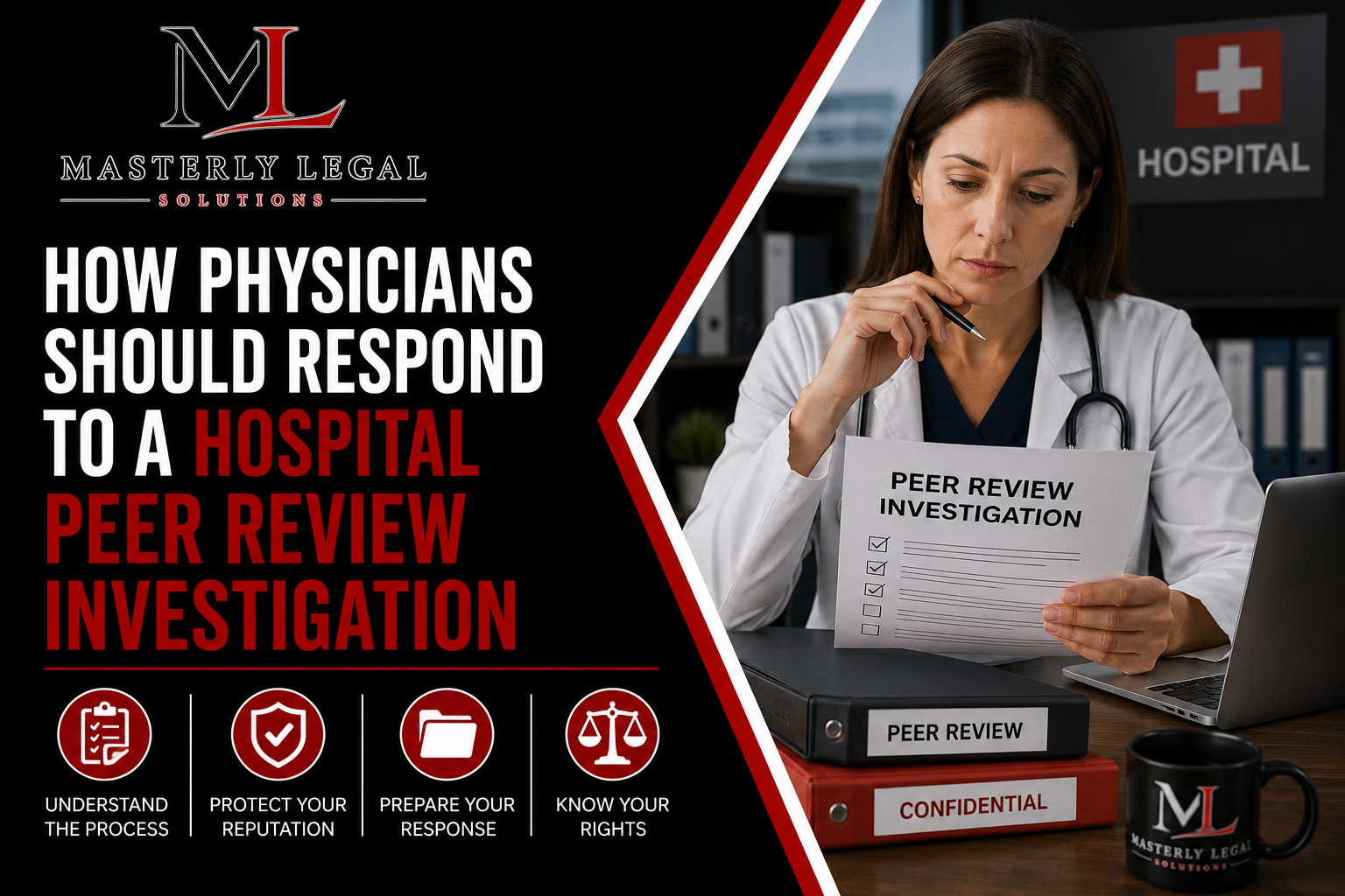 Physician consulting an attorney during a hospital peer review investigation