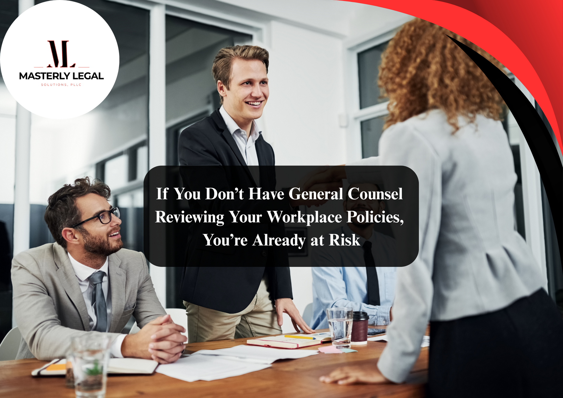 General counsel attorneys providing legal advice in an office setting.
