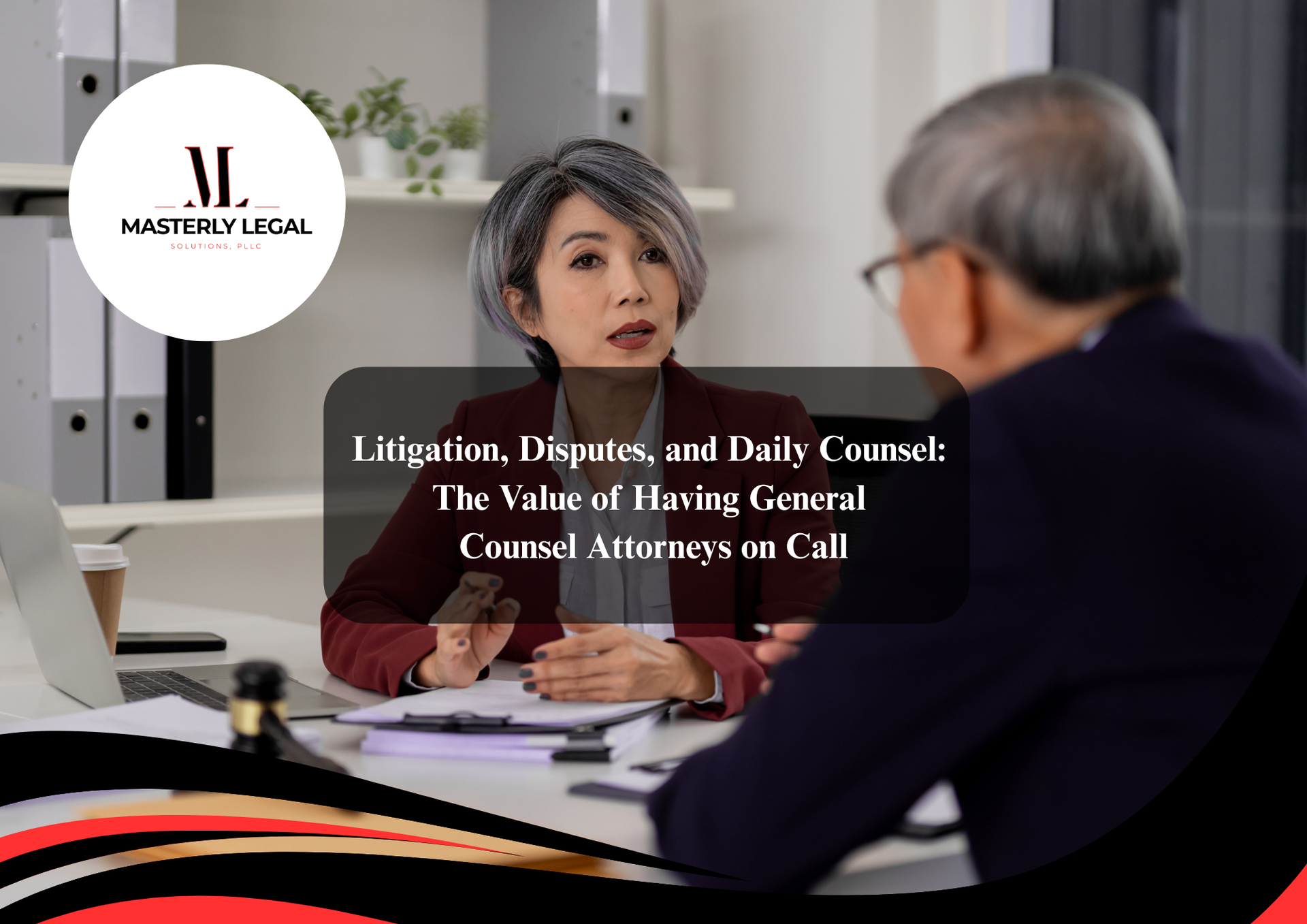 Professional general counsel services for company legal needs.