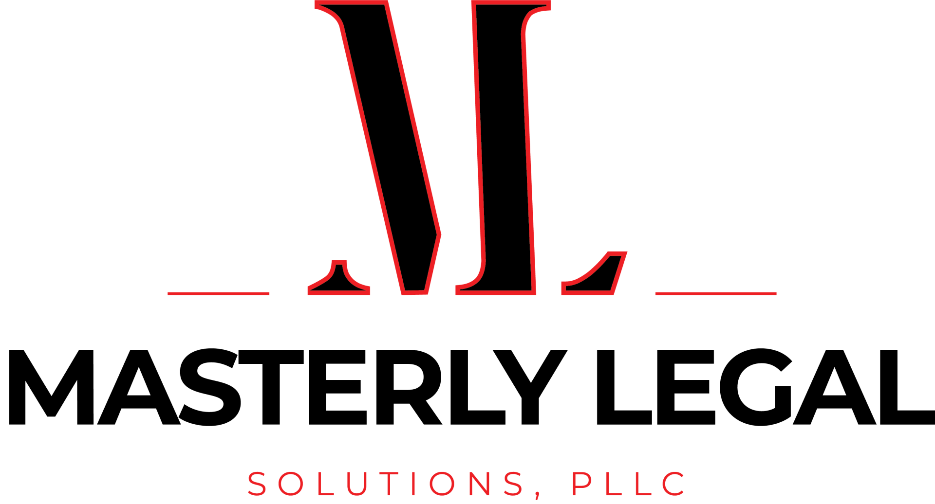 A logo for a law firm called masterly legal solutions , pllc.