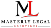 A logo for a law firm called masterly legal solutions , pllc.