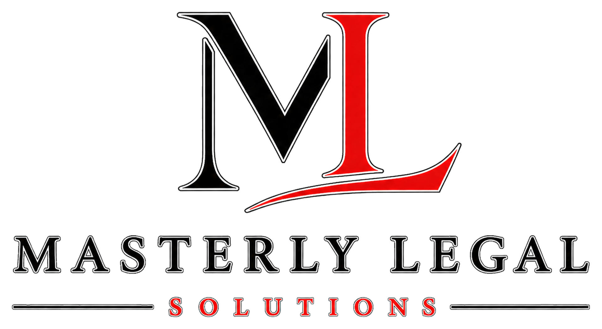 A logo for a law firm called masterly legal solutions , pllc.