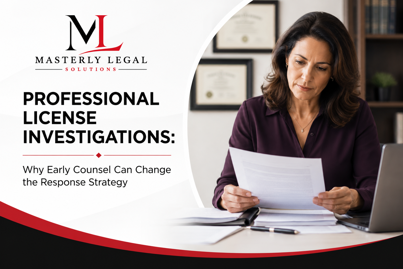 Professional license defense attorney consulting with licensed professional