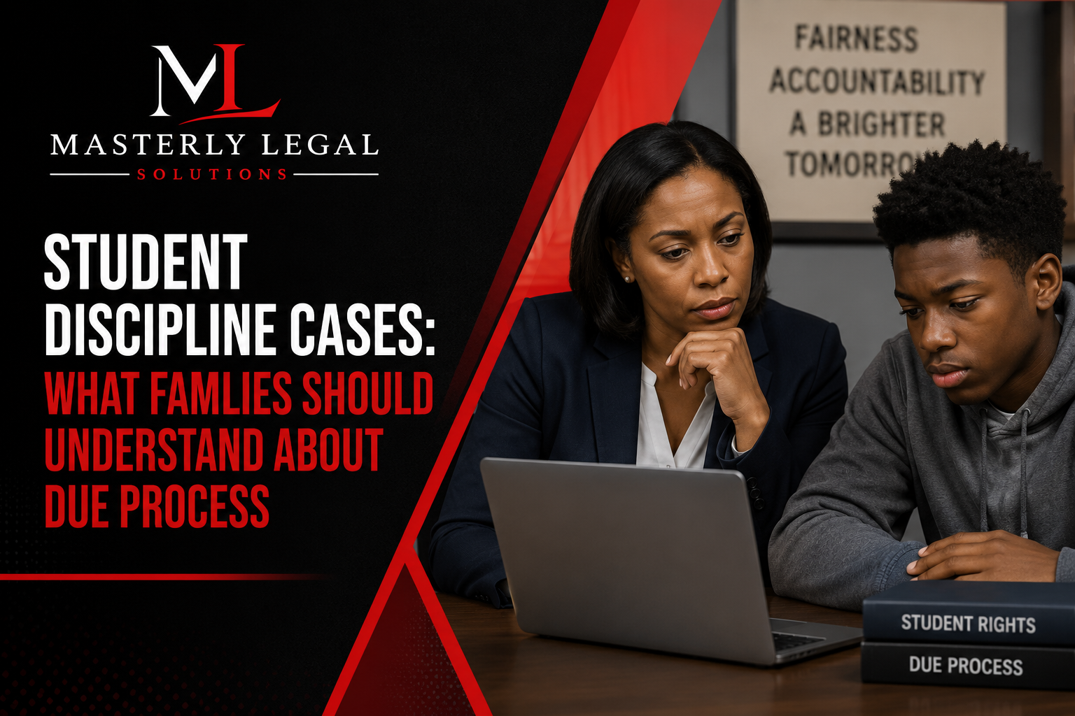 Student discipline attorney advising a family during a school hearing