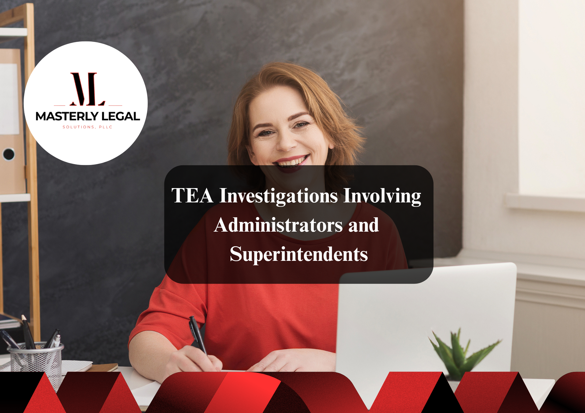 Education attorney meeting with teacher about school law issue.