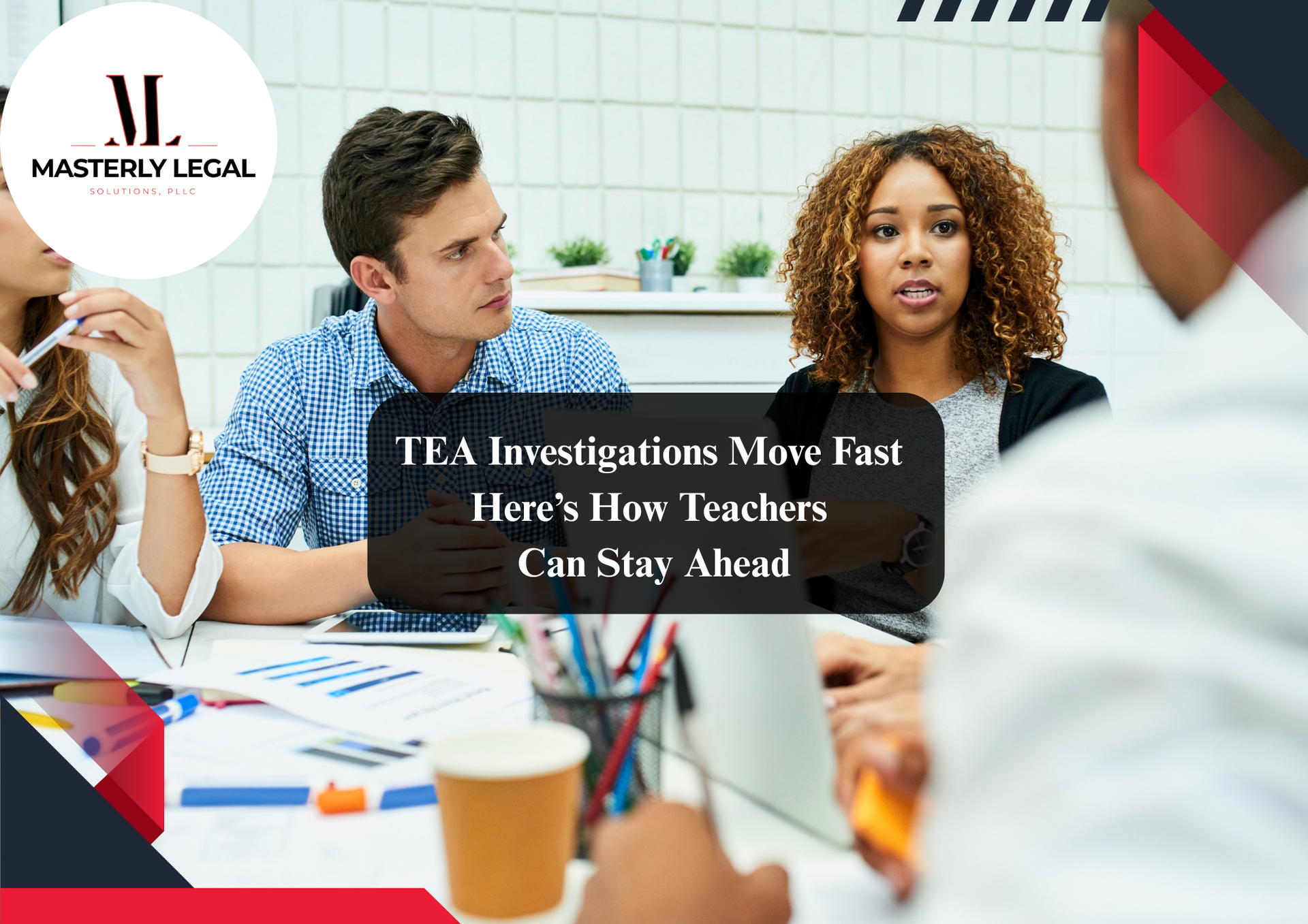 Education lawyers assisting teachers with legal issues.