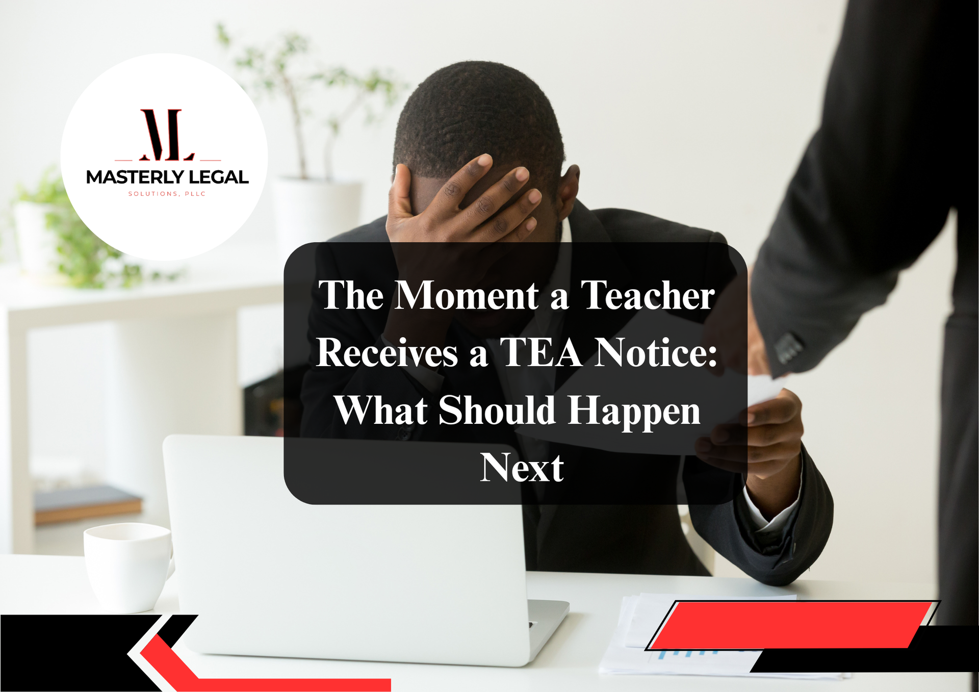 Employee placed on administrative leave reviewing workplace notice.