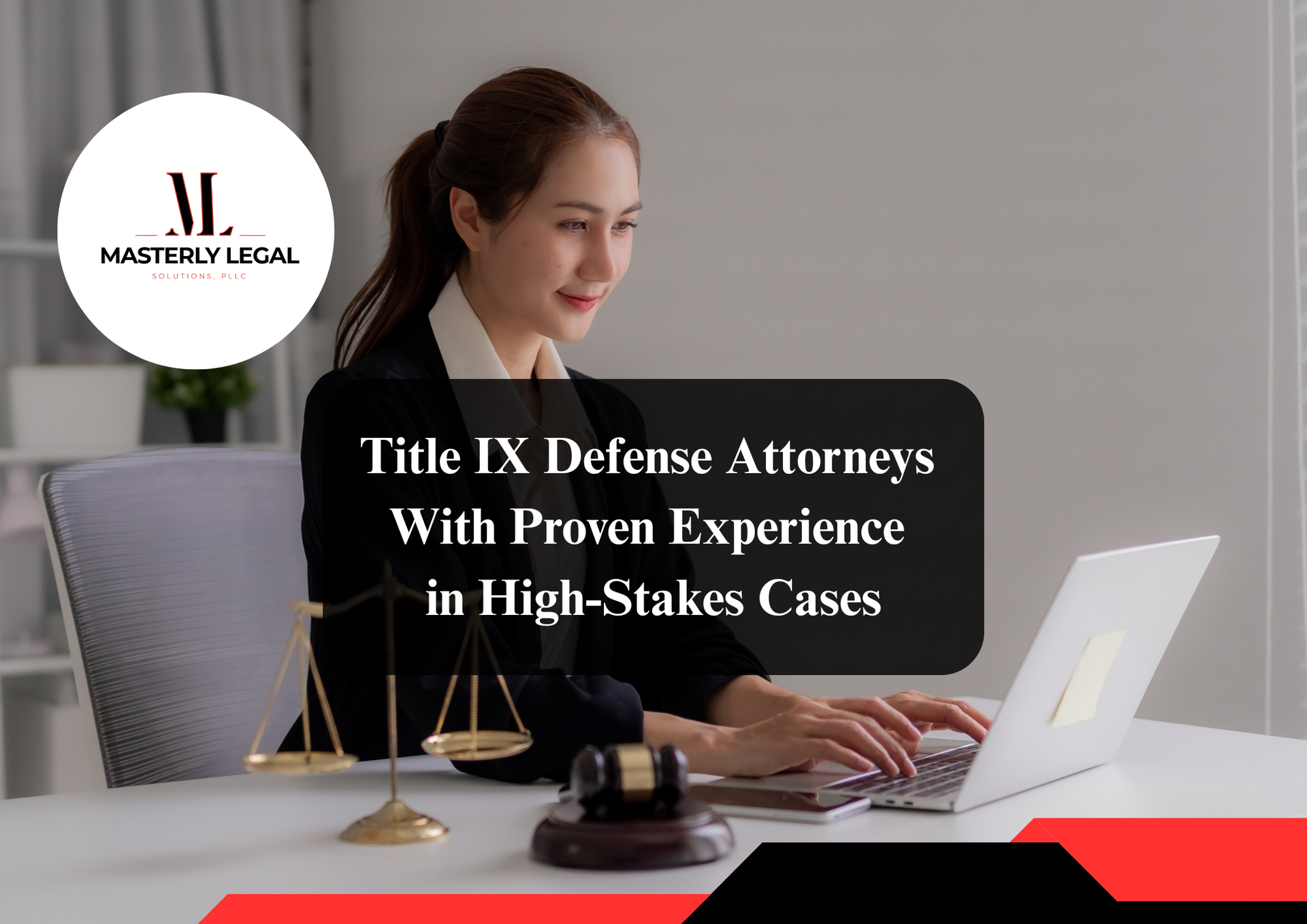 Title IX defense attorneys consulting with a student on a case.