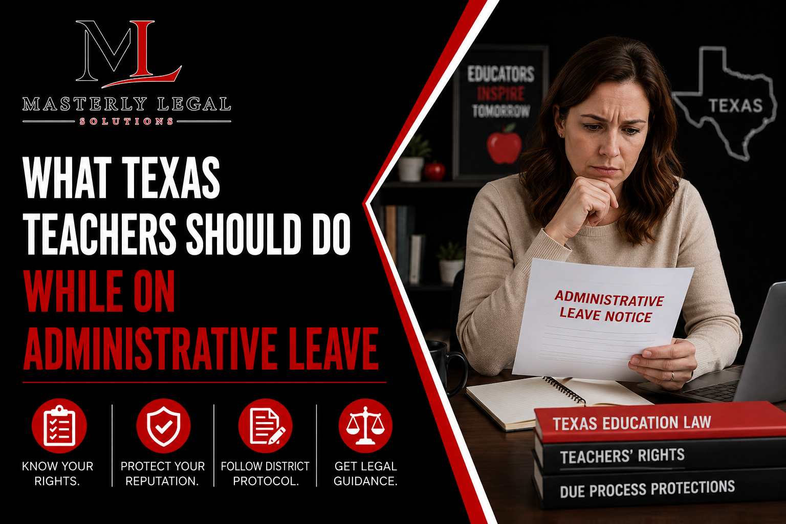 Teacher meeting with an education law attorney after administrative leave