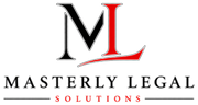 A logo for a law firm called masterly legal solutions , pllc.
